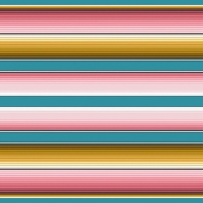 Joyful Serape Stripes. Cotton Candy, Lagoon and Mustard Matching Petal Signature Cotton Solids