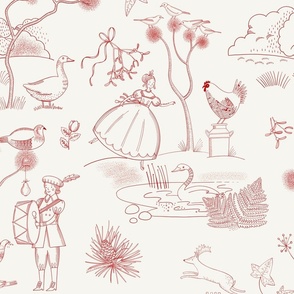 The Twelve Days of Christmas toile