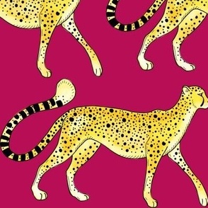 Cheetah Parade in classic yellow and muted magenta