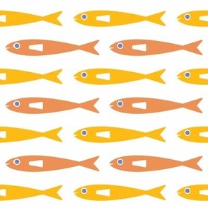 Arctic Cod Large- Fish- Fishing- Summer- Cat- Cats- Goldfish- Pet-Pets- Orange and Yellow- Wallpaper- Home Decor