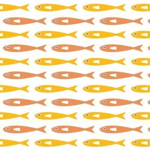 Arctic Cod Medium- Fish- Fishing- Summer- Cat- Cats- Goldfish- Pet-Pets- Orange and Yellow- Quilt Blender