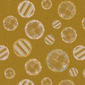 Patches on gold jacquard 