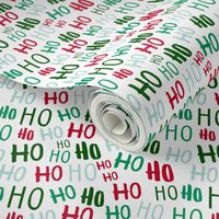 (micro scale) ho ho ho -  Christmas Santa - multi mint on white - C21