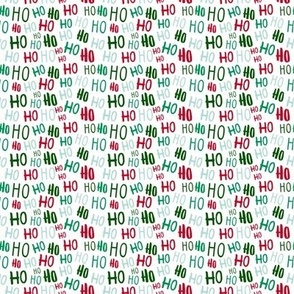 (micro scale) ho ho ho -  Christmas Santa - multi mint on white - C21