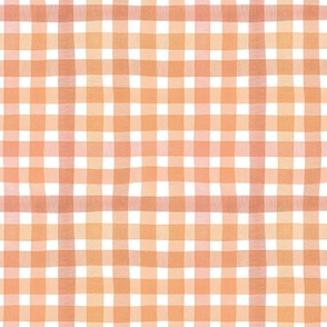 watercolor orange plaid, red autumn rustic cottagecore gingham, thanksgiving home decor M