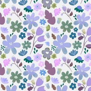 Garden Bliss Purple on White Remix