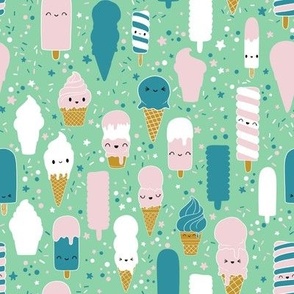 Small Ice Cream Joy On Green