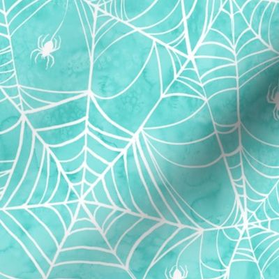 Spiderwebs Pastel Turquoise