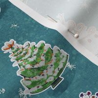 Snowman Bright Holiday_ Teal Green _small scale