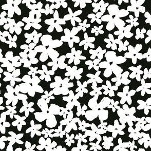 Hand Painted Inky Floral Silhouette | Md Black & White