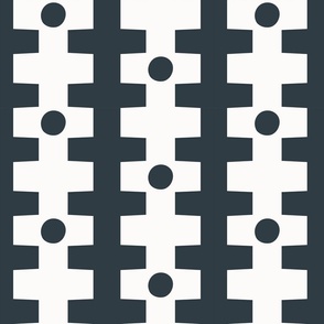  Farouk Geometric Lg | Charcoal Black & White