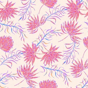 Palm leaves bright tropical pink by Jac Slade