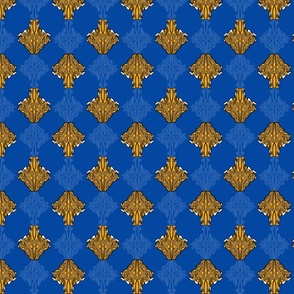 Small Scale Fleur-de-lis Damask - Royal Blue