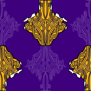 Large Scale Fleur-de-lis Damask - Royal Purple