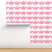 Houndstooth Beachy Wave, Pink & White