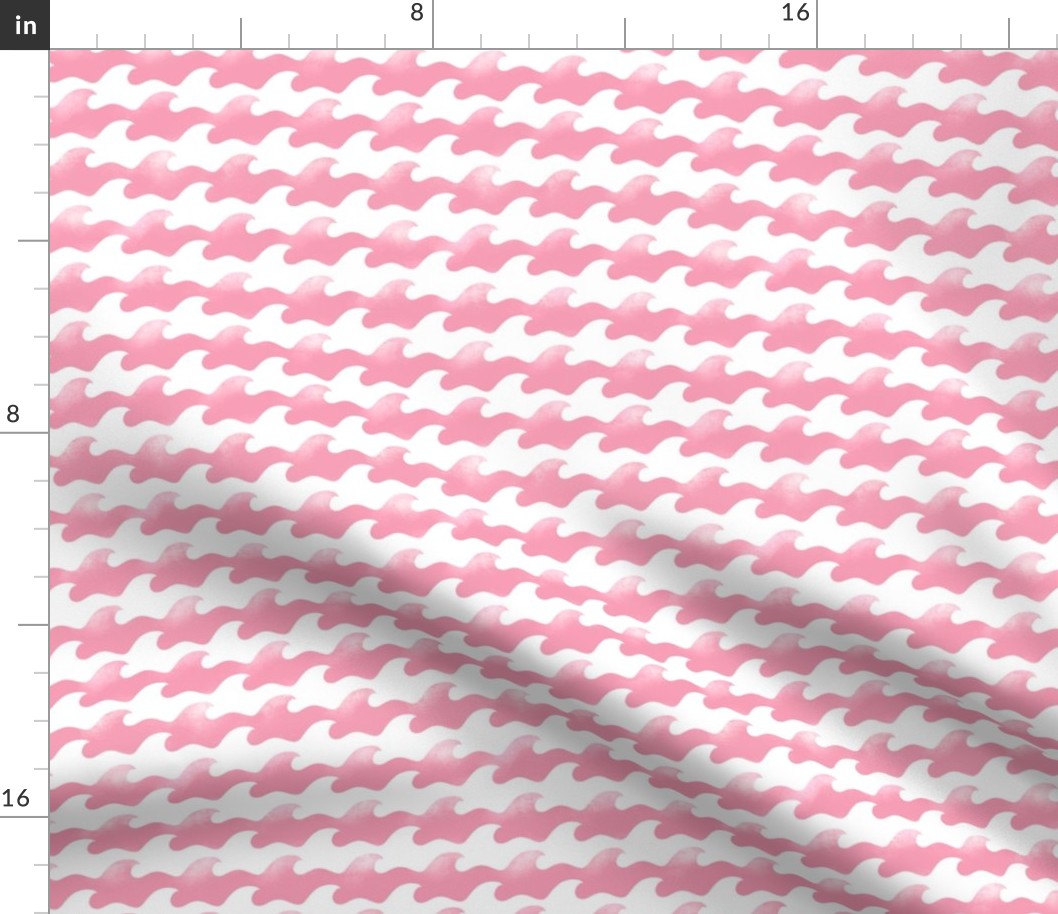 Houndstooth Beachy Wave, Pink & White