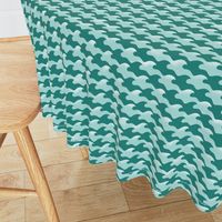 Houndstooth Beachy Wave, Teal & Aqua