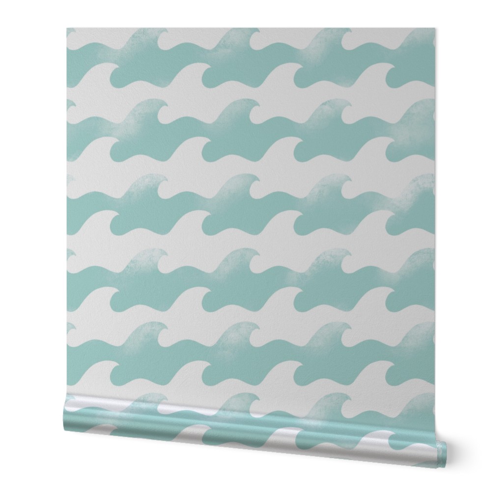 Houndstooth Beachy Wave, Aqua & White