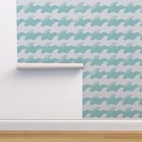 Houndstooth Beachy Wave, Aqua & White