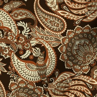 Paisley Floral oriental ethnic Pattern. Seamless Ornament. Damask fabric patterns.