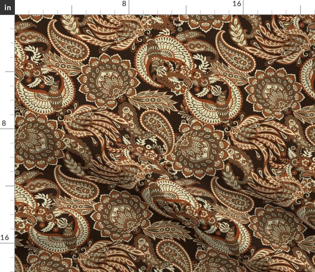 Paisley Floral oriental ethnic Pattern. Seamless Ornament. Damask fabric patterns.