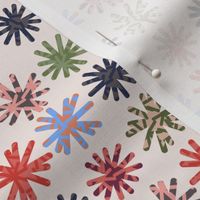 344 - Daisy Daisy - 100 Pattern Project non directional bold modern floral:: Medium scale for Home decor, kids apparel, star flowers, orange and blue