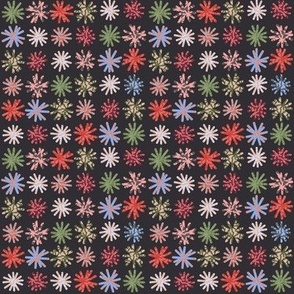 344 - Daisy Daisy - 100 Pattern Project non directional bold modern floral:  Dark Background: : small scale for apparel, crafts, quilting and kitchen décor