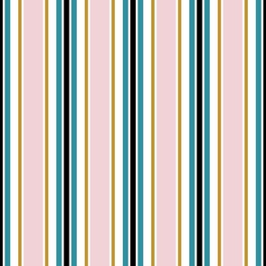 Vintage French Mattress stripe ticking pink teal