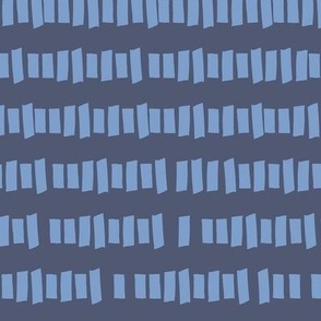 341 - picket fence line in French blue jumbo scale for home decor, wallpaper and apparel