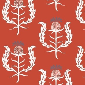 thistle - red background