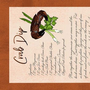 Crab Dip Recipe Tea Towel