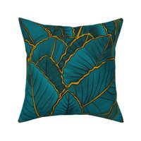 Turquoise tropical leaves