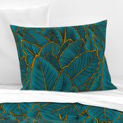 Turquoise tropical leaves