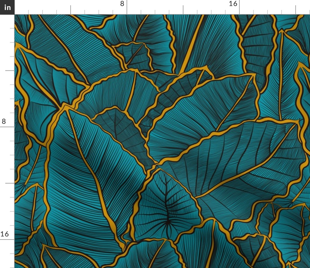 Turquoise tropical leaves