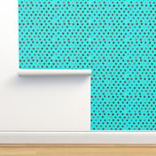 watercolor dots red aqua