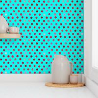 watercolor dots red aqua