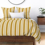 Ticking mustard yellow white stripes vintage french mattress