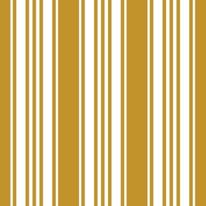 Ticking mustard yellow white stripes vintage french mattress