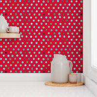 watercolor dots red green