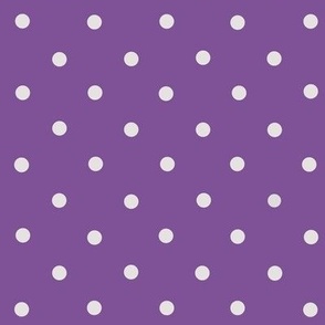 (S) Traditional White Polka Dots on Violet Purple 