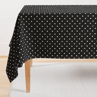 (S) Traditional White Polka Dots on Black