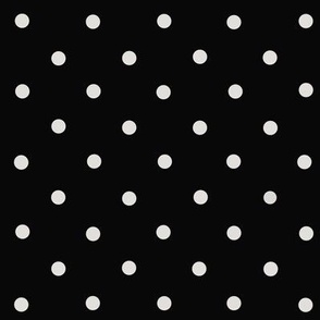 (S) Traditional White Polka Dots on Black