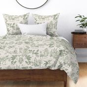 Greek Mythology Toile Olive on Taupe