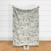 Greek Mythology Toile Olive on Taupe