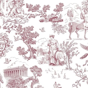 Greek Mythology Toile Burgundy