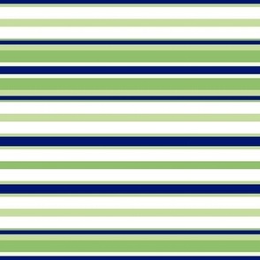 Royal Blue Mint Green and White Horizontal Stripe