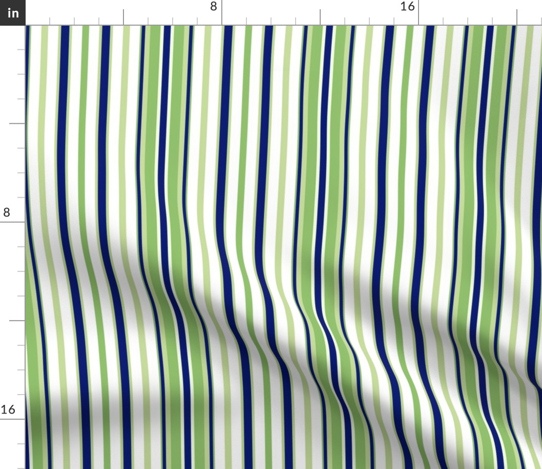 Royal Blue Mint Green and White Vertical Stripe