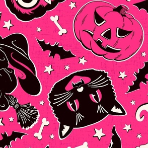 Vintage Halloween Candy Pink - extra large scale