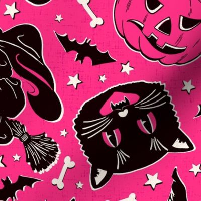 Vintage Halloween Candy Pink - large scale