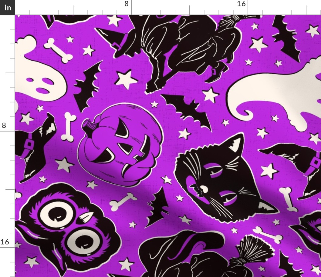 Vintage Halloween Purple Rotated - extra large scale